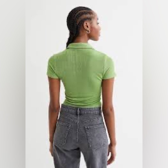 Green cropped button up - Picture 5 of 5